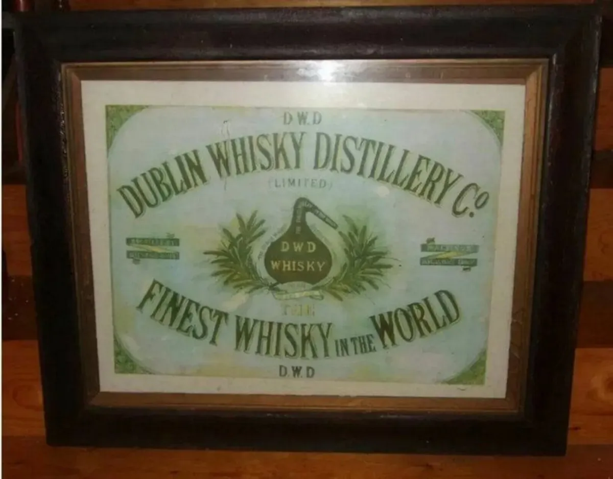 Vintage D.W.D. Dublin Whisky Distillery Framed Ad - Image 3