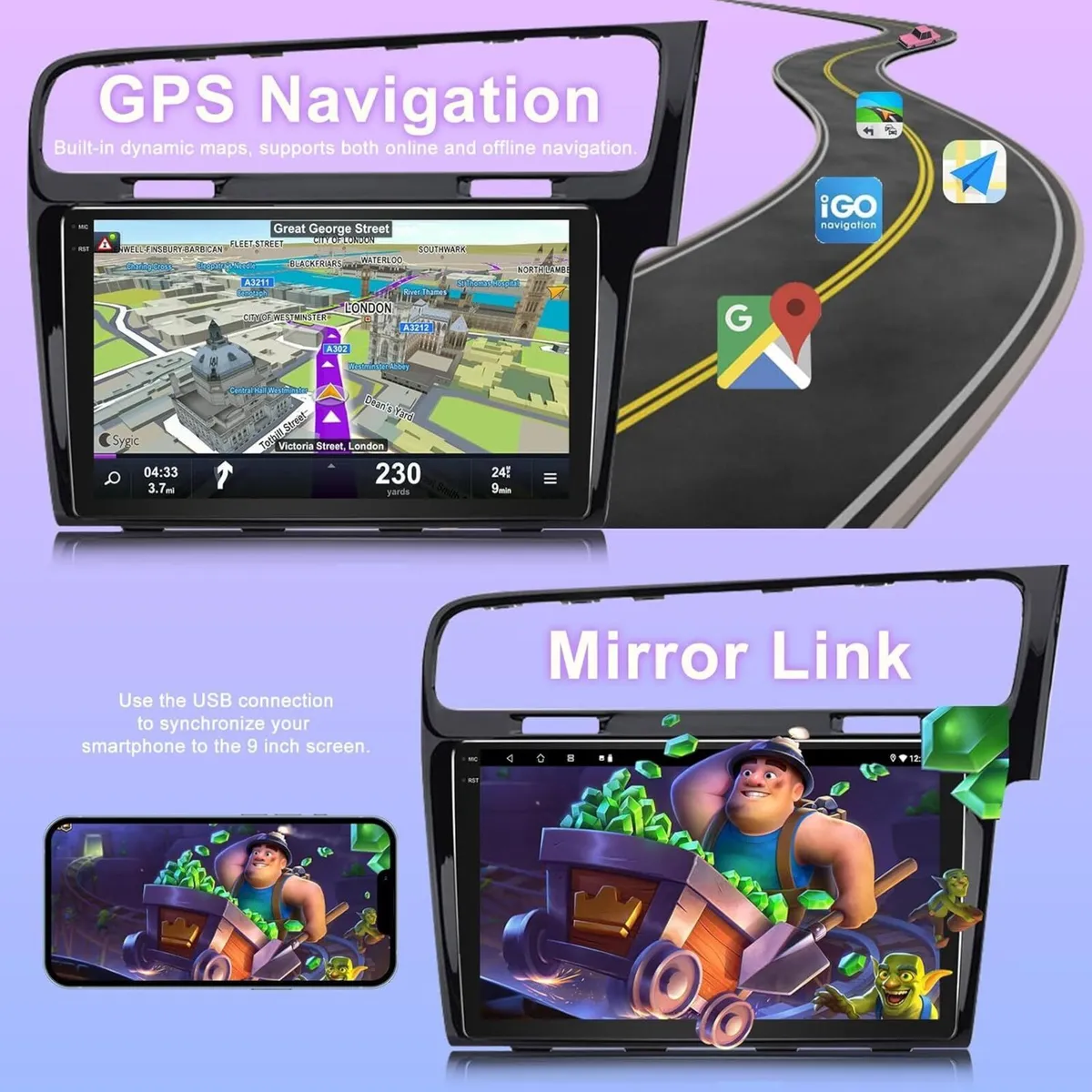 Android Radio CarPlay VW Golf 7 MK7 GTI 2013-2018 - Image 2