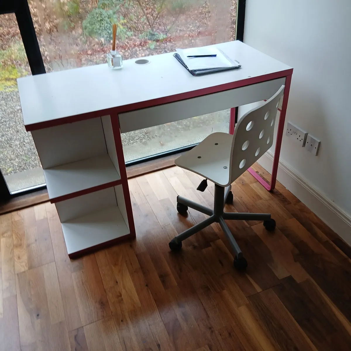 Desk with storage and chair - Image 1