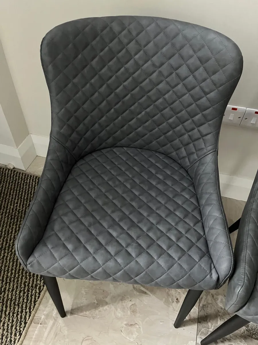 Grey Faux-Leather Dining Chair - Image 2