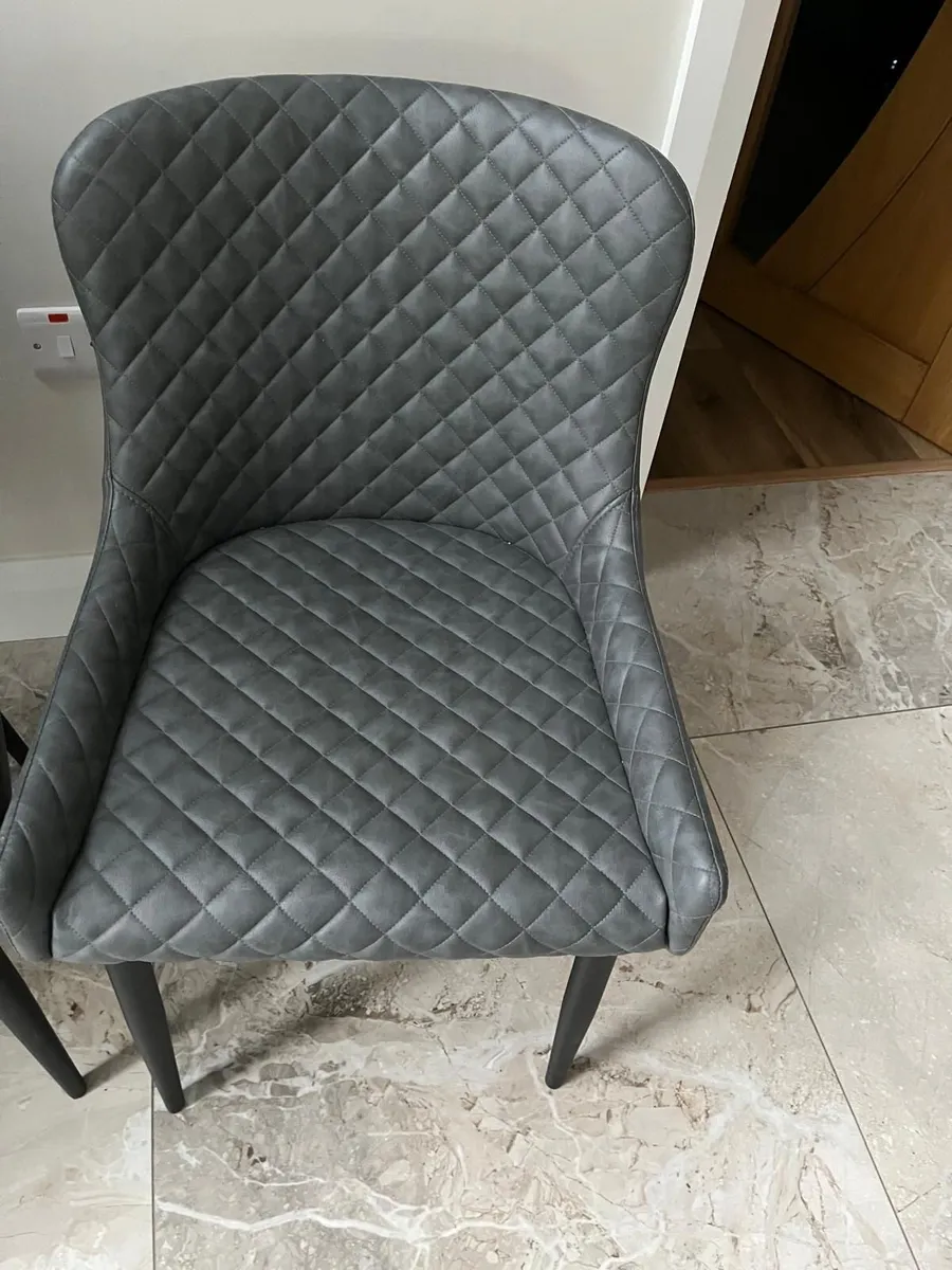 Grey Faux-Leather Dining Chair - Image 3