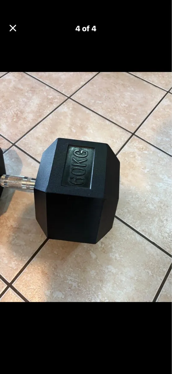 60KG RUBBER HEX DUMBBELL, STRONGMAN!!! CHEAP! - Image 4