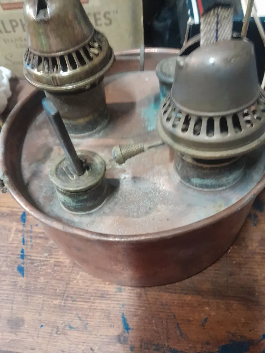 Vintage copper and brass heater - Image 3