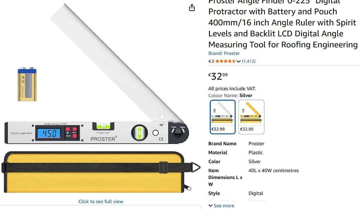 Angle level Finder Digital Protractor + battery - Image 1
