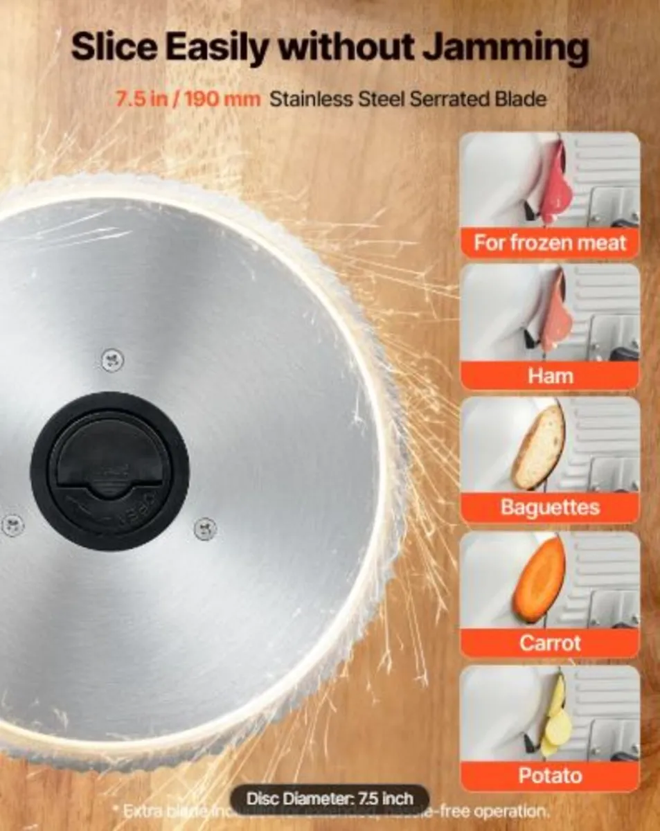 Meat Slicer, 200W Electric Deli Slicer Machine - Image 3