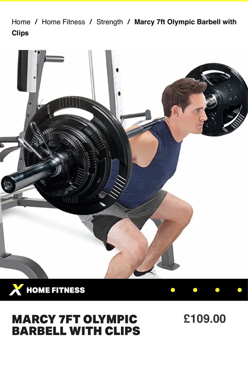 Marcy  20kg 30mm 7 foot Olympic Bar with Clips - Image 4