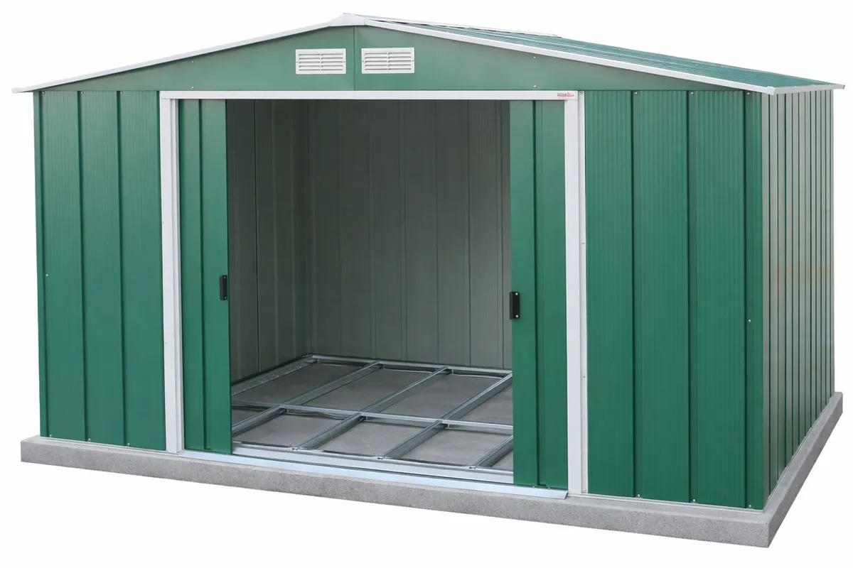10×12 ECO Steel Garden Shed – Green or Grey - Image 2