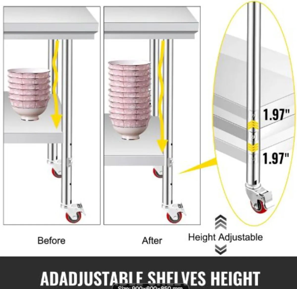 Stainless Steel Work Table 35 x 24 x 33 Inch, 300 - Image 4