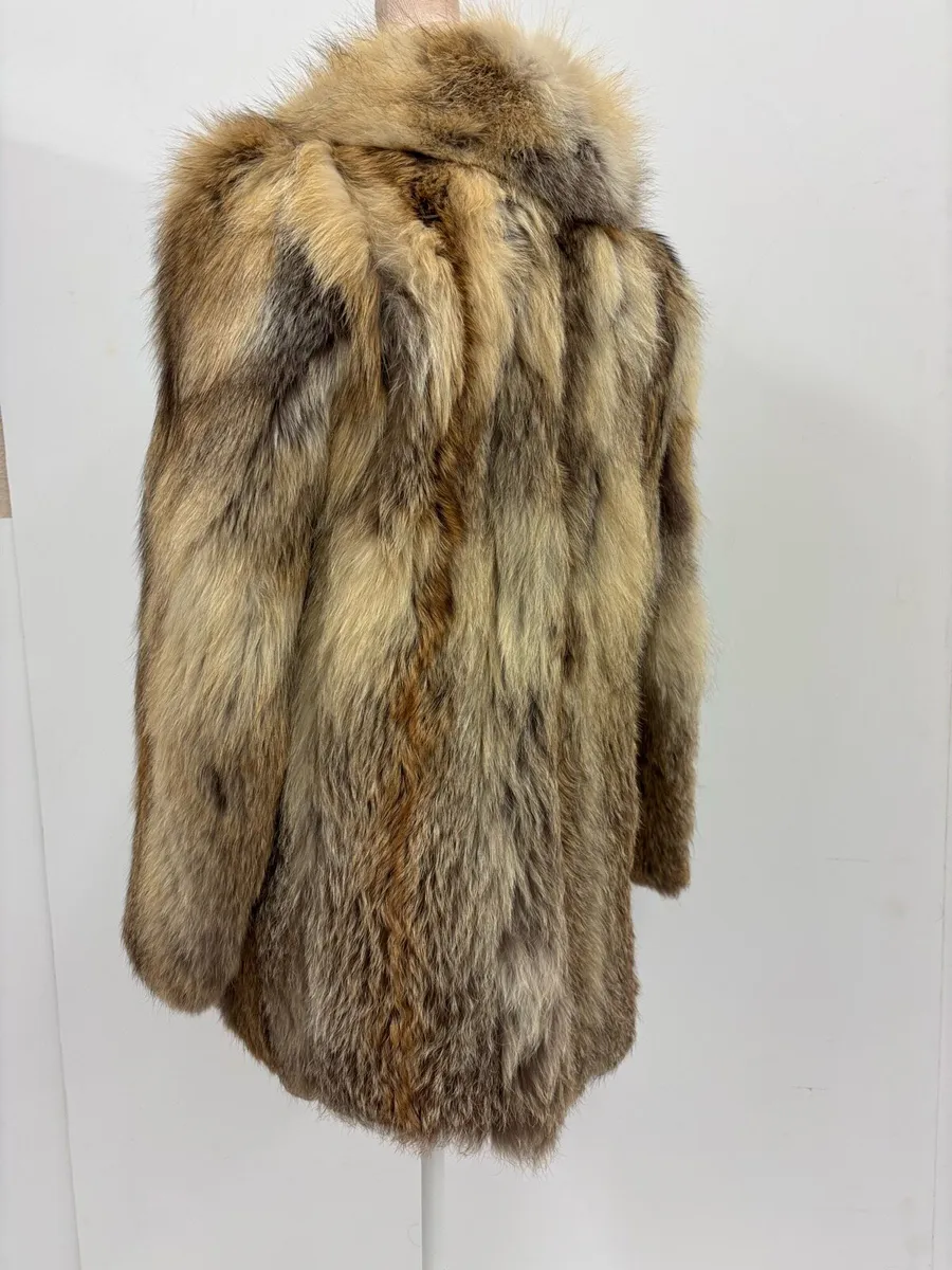 Vintage Genuine Fox Fur Coat Size M/L - Image 4