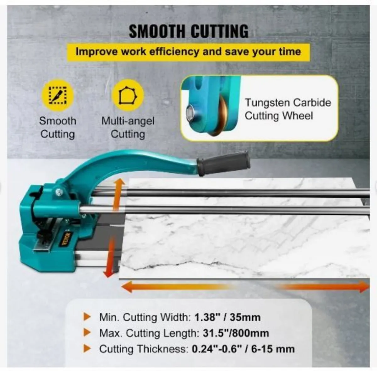 31 Inch/800mm Tile Cutter Double Rails - Image 3