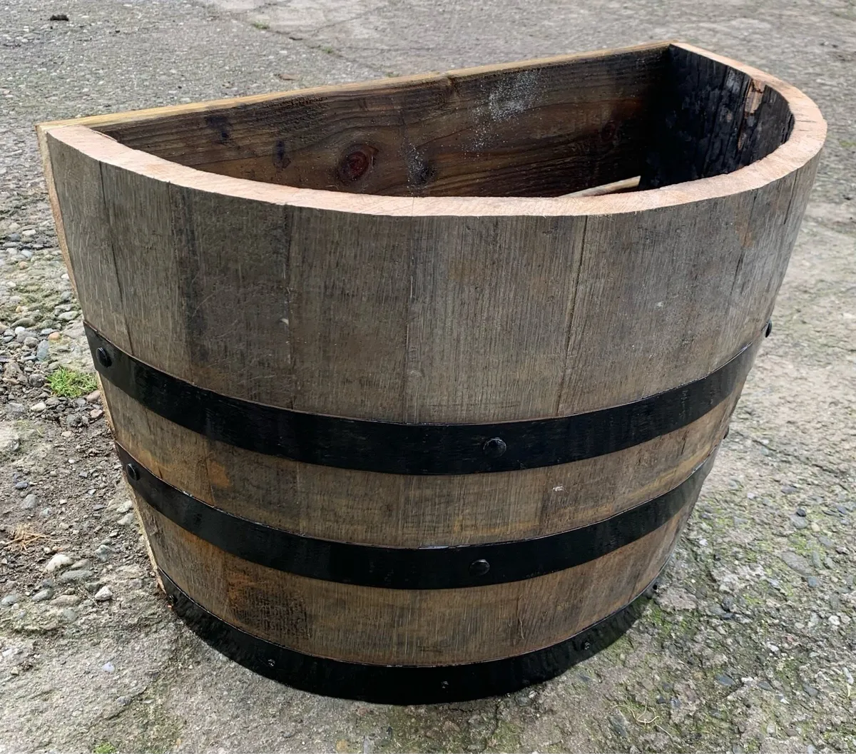 Whiskey Barrel Quarter Planter - Image 1