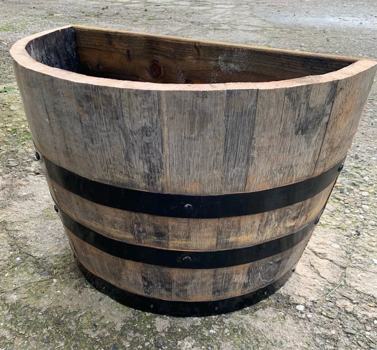 Whiskey Barrel Quarter Planter - Image 2
