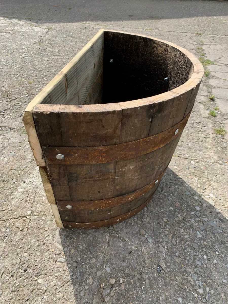 Whiskey Barrel Quarter Planter - Image 4