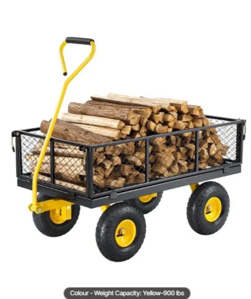 900 Lbs Heavy Duty Steel Garden Cart, Garden Wagon - Image 1