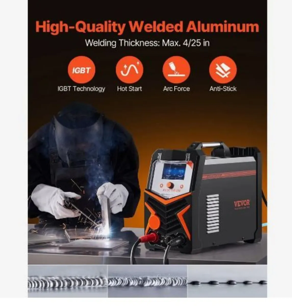 TIG Welder, 225A 6-In-1 Aluminum Welding - Image 2