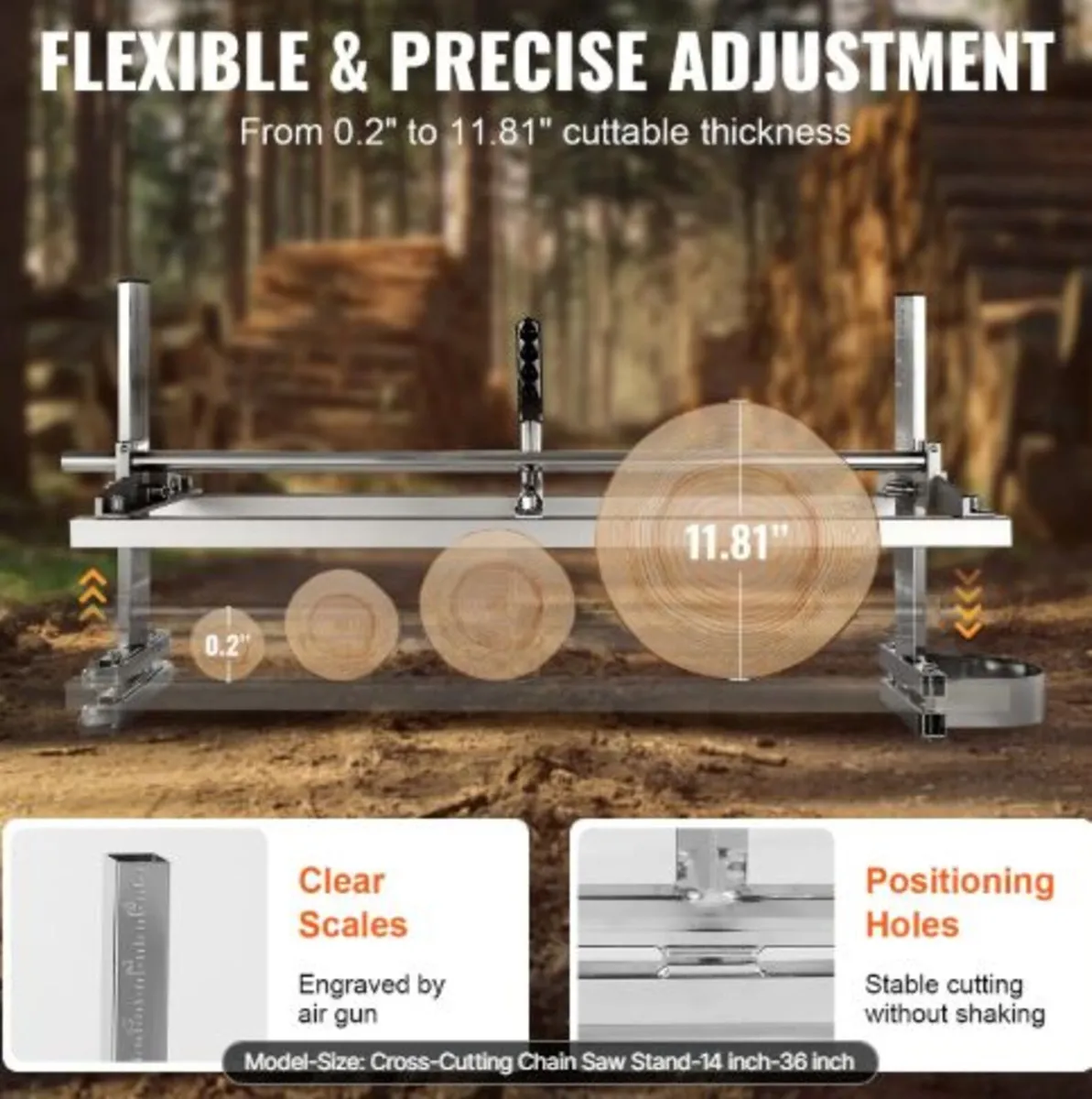 Portable Sawmill 35.6cm-91.4cm Guide Bar Galvanize - Image 4