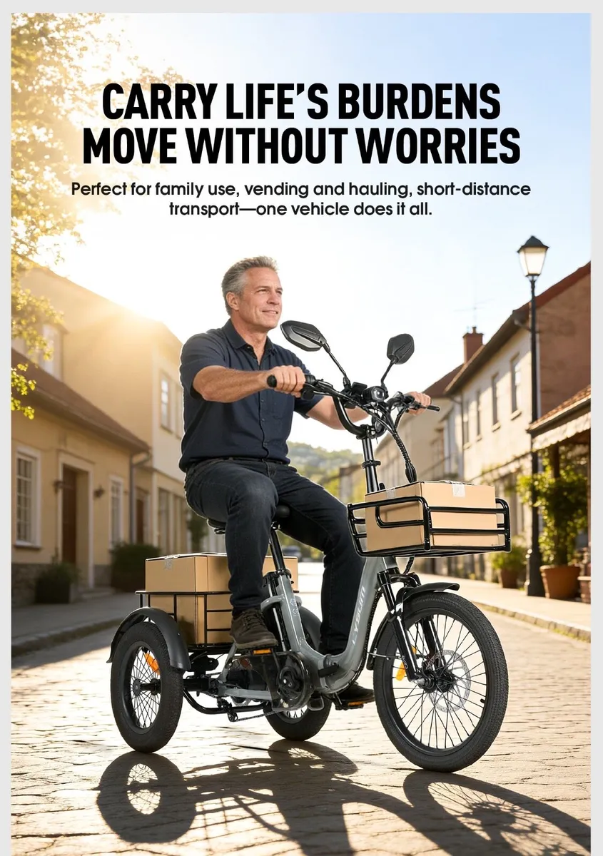 Free Delivery - Electric Tricycles Cargo Bikes - Image 3