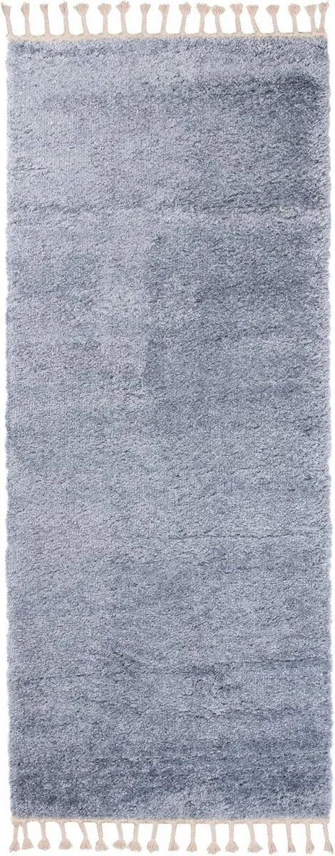 Versay Fringes Shaggy Carpet Runner Blue Grey - Image 2