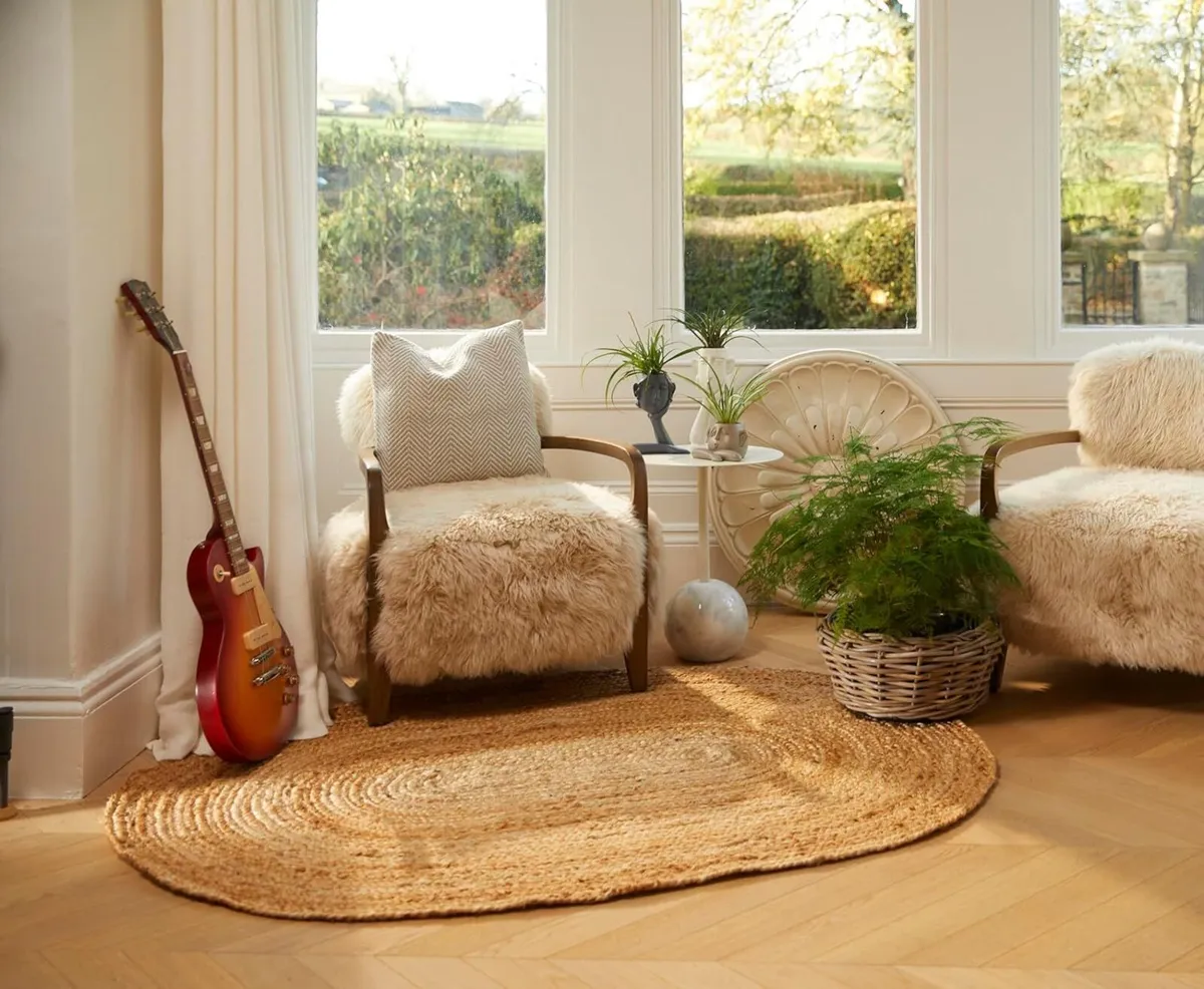 Jute Hand Made Braid Stitched Rug for Homes - Image 1