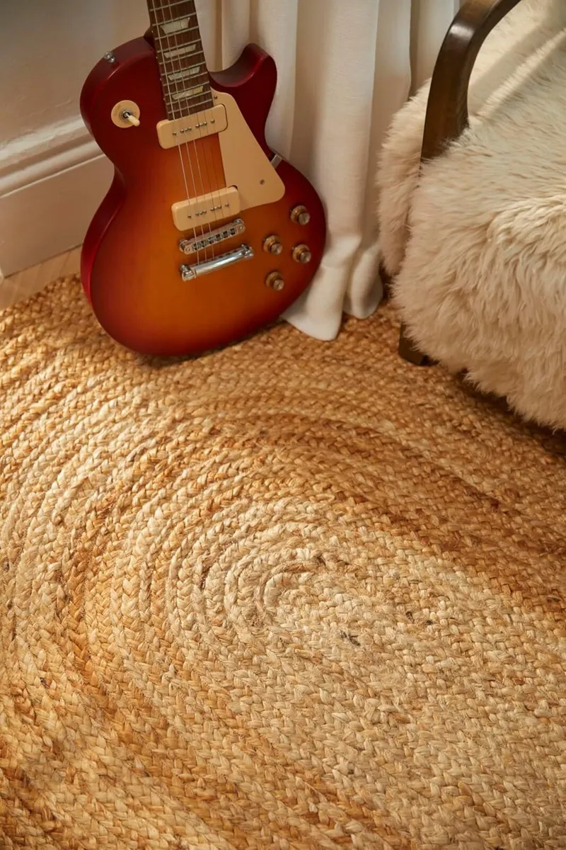 Jute Hand Made Braid Stitched Rug for Homes - Image 2
