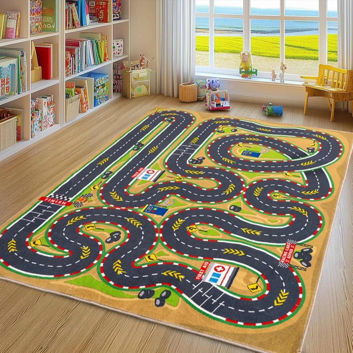 Car Racing Track Rug Soft Non-Slip Machine - Image 2