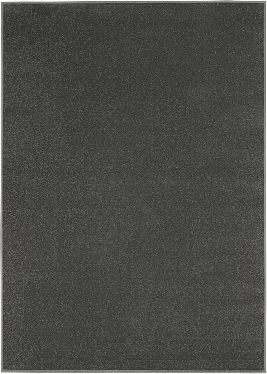 Mono Area Rug Indoor Short Pile Plain Dark Grey - Image 3