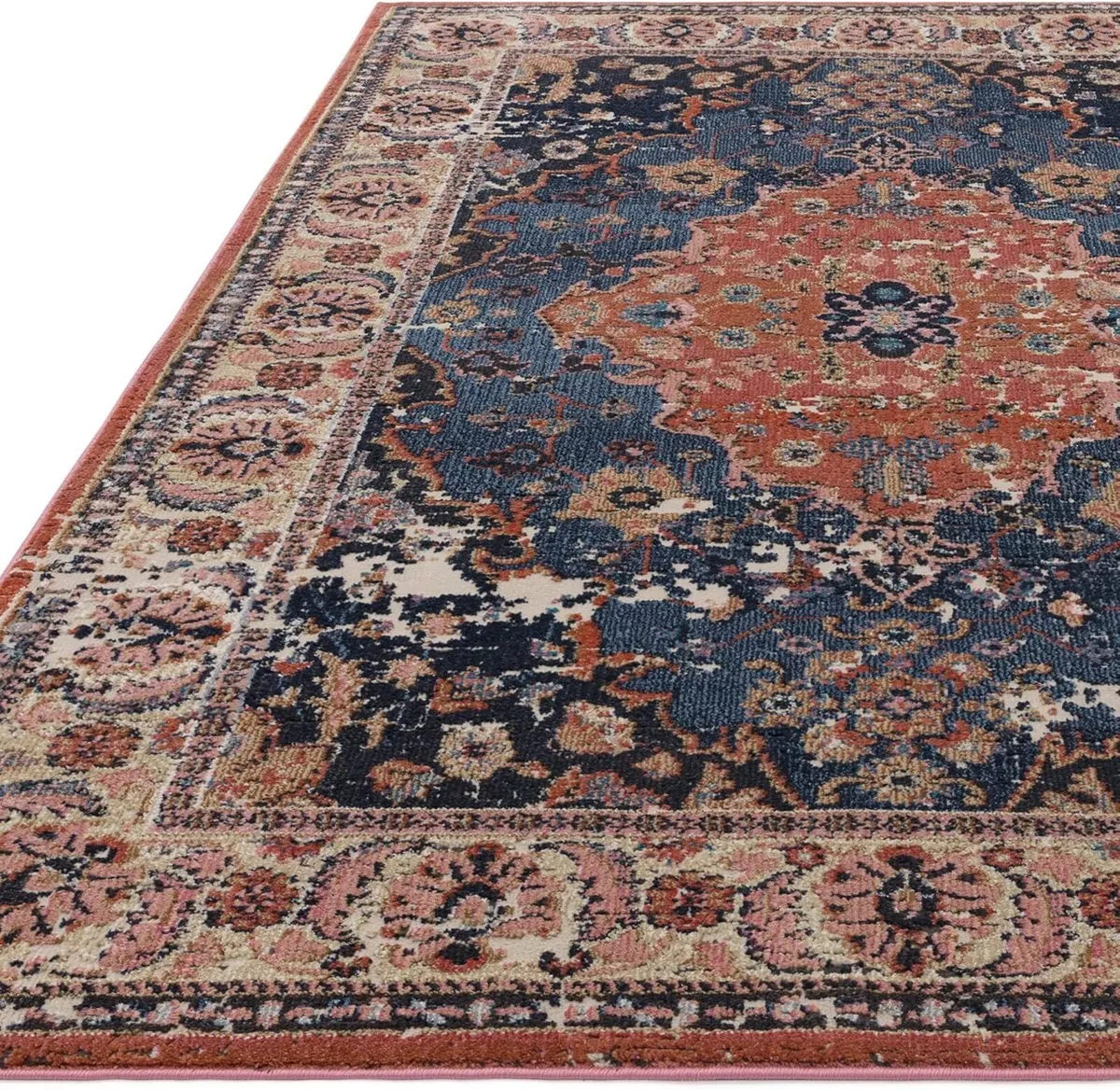 Traditional Rug Zola Bordered Floral Carpet - Image 3