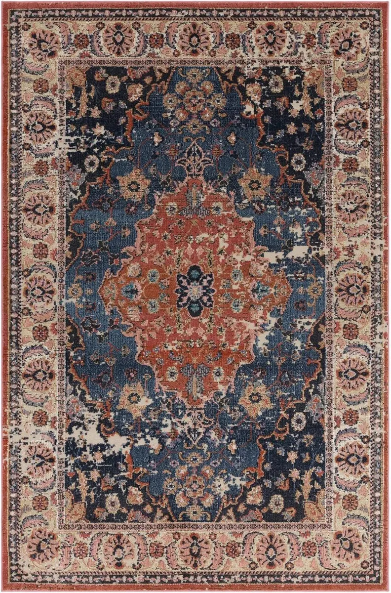 Traditional Rug Zola Bordered Floral Carpet - Image 4