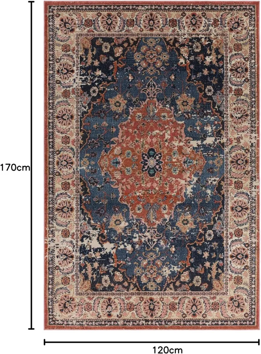Traditional Rug Zola Bordered Floral Carpet - Image 2