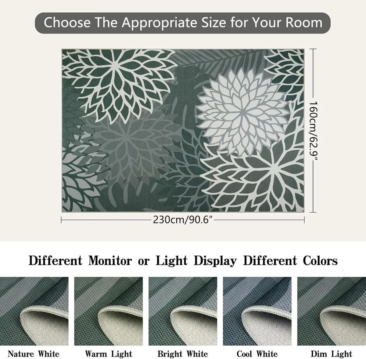 Outdoor Rug 160x230cm Jute Rugs Living Room - Image 2