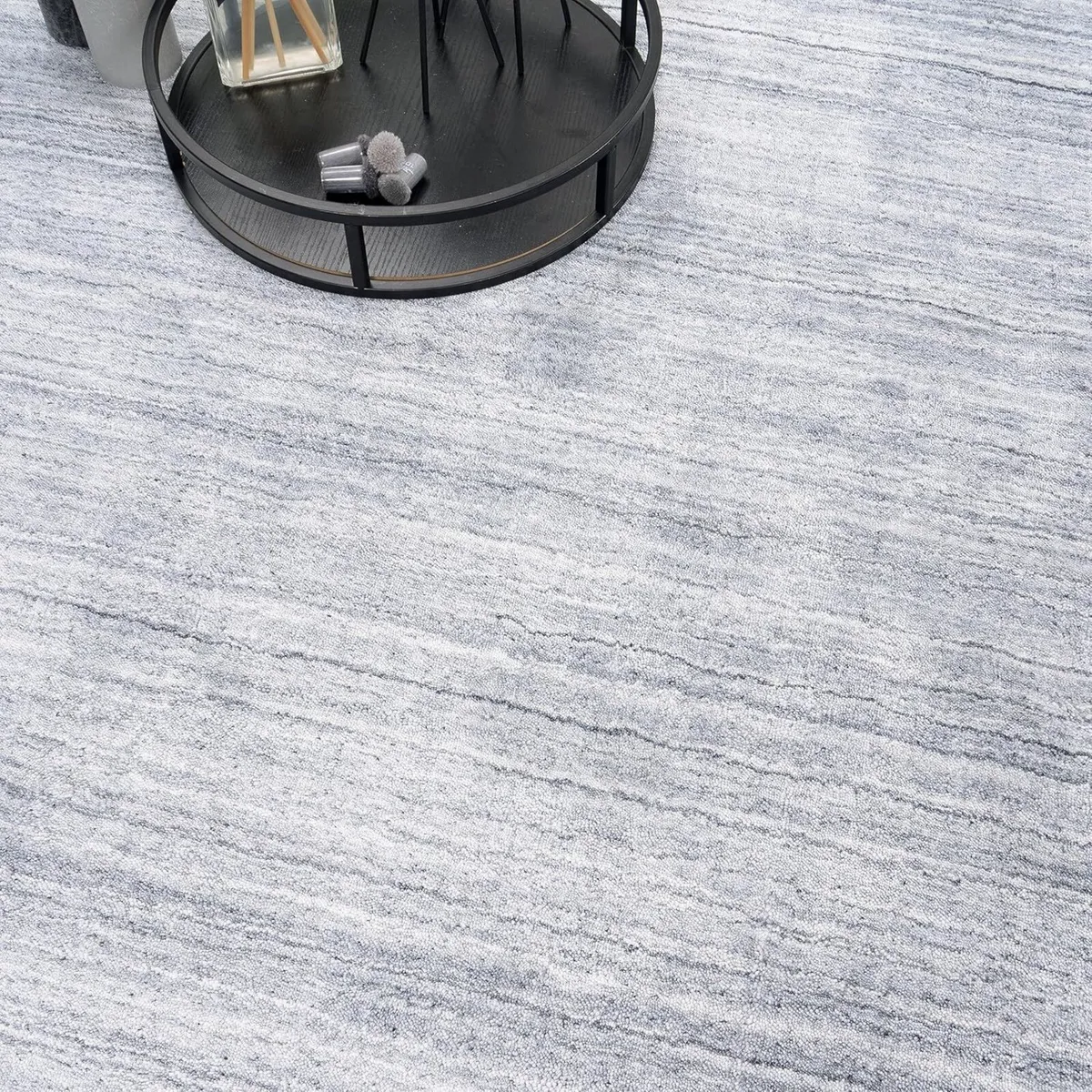 80 x 150 cm Rug Living Room Grey Natural Wool - Image 4