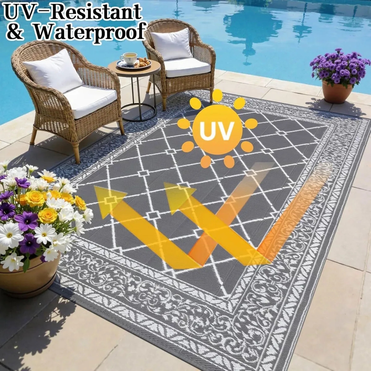 Outdoor Rug for Patios Waterproof 240x300 cm - Image 4