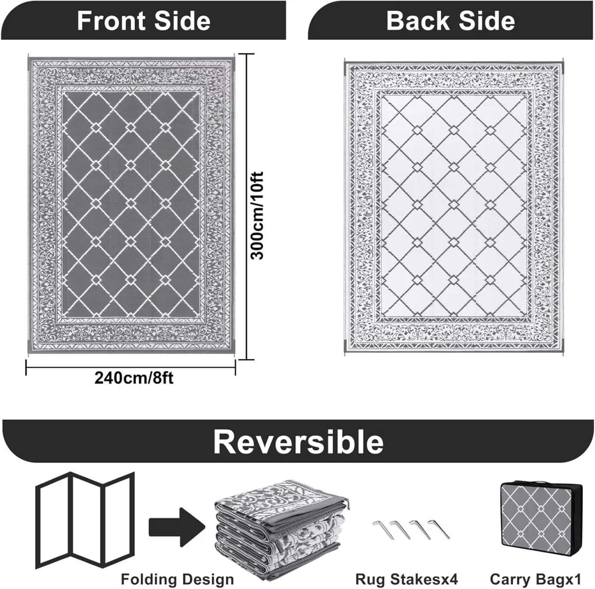 Outdoor Rug for Patios Waterproof 240x300 cm - Image 2