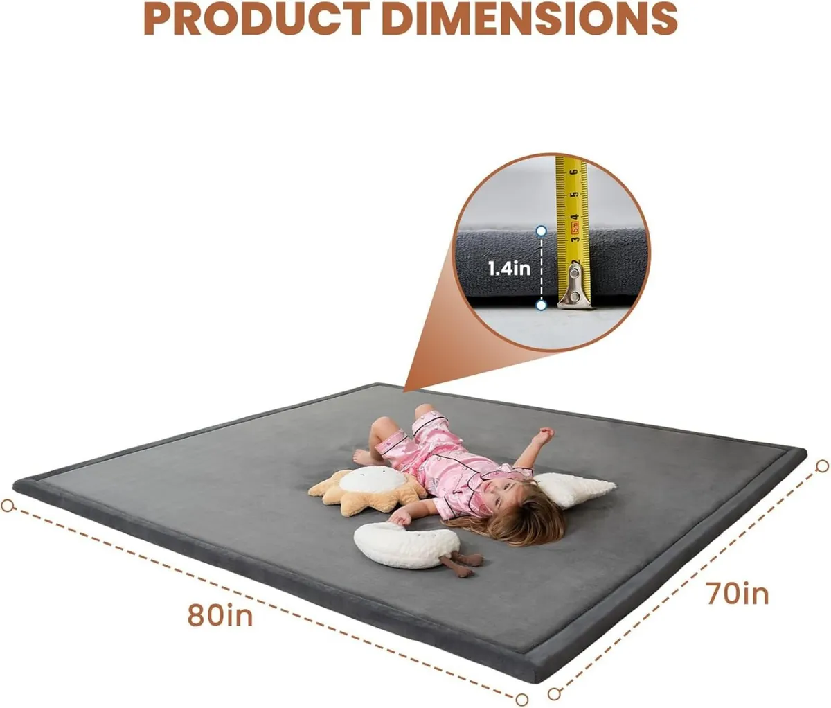 Baby Play Mat for Floor 3.5cm Thick 180 x 200 cm - Image 2