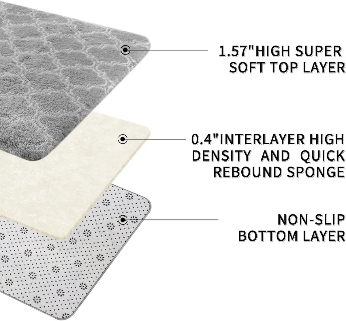 Rugs Living Room 200x300cm Grey Area for Bedroom - Image 3