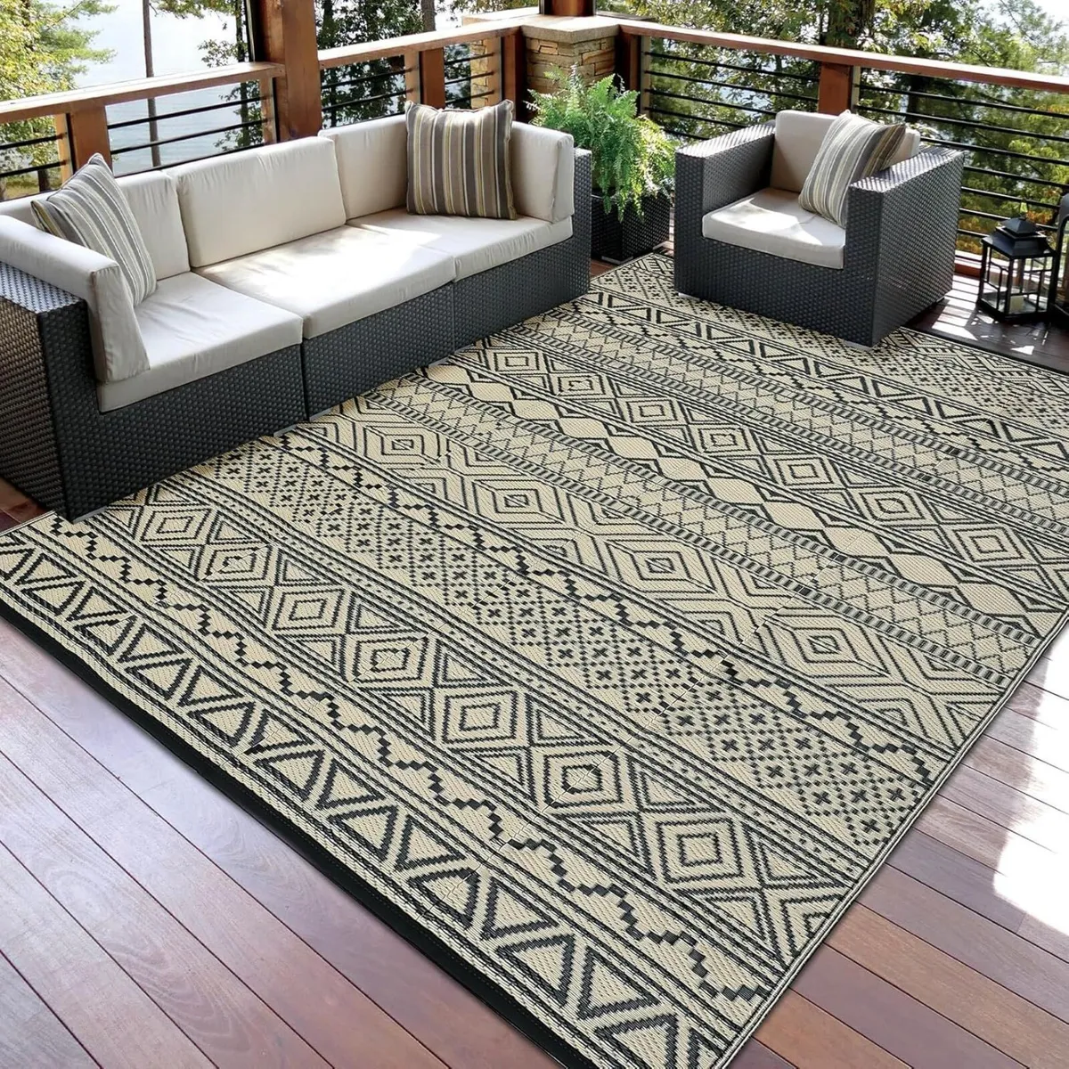 Outdoor Patio Rug Waterproof 270 x 360 cm - Image 3