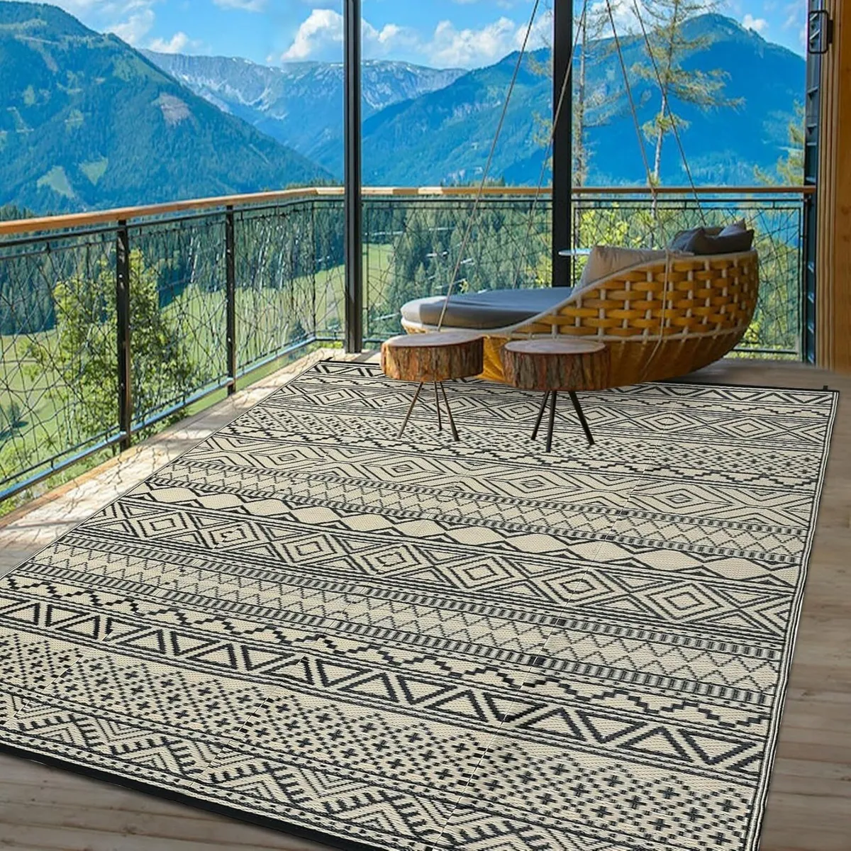 Outdoor Patio Rug Waterproof 270 x 360 cm - Image 4