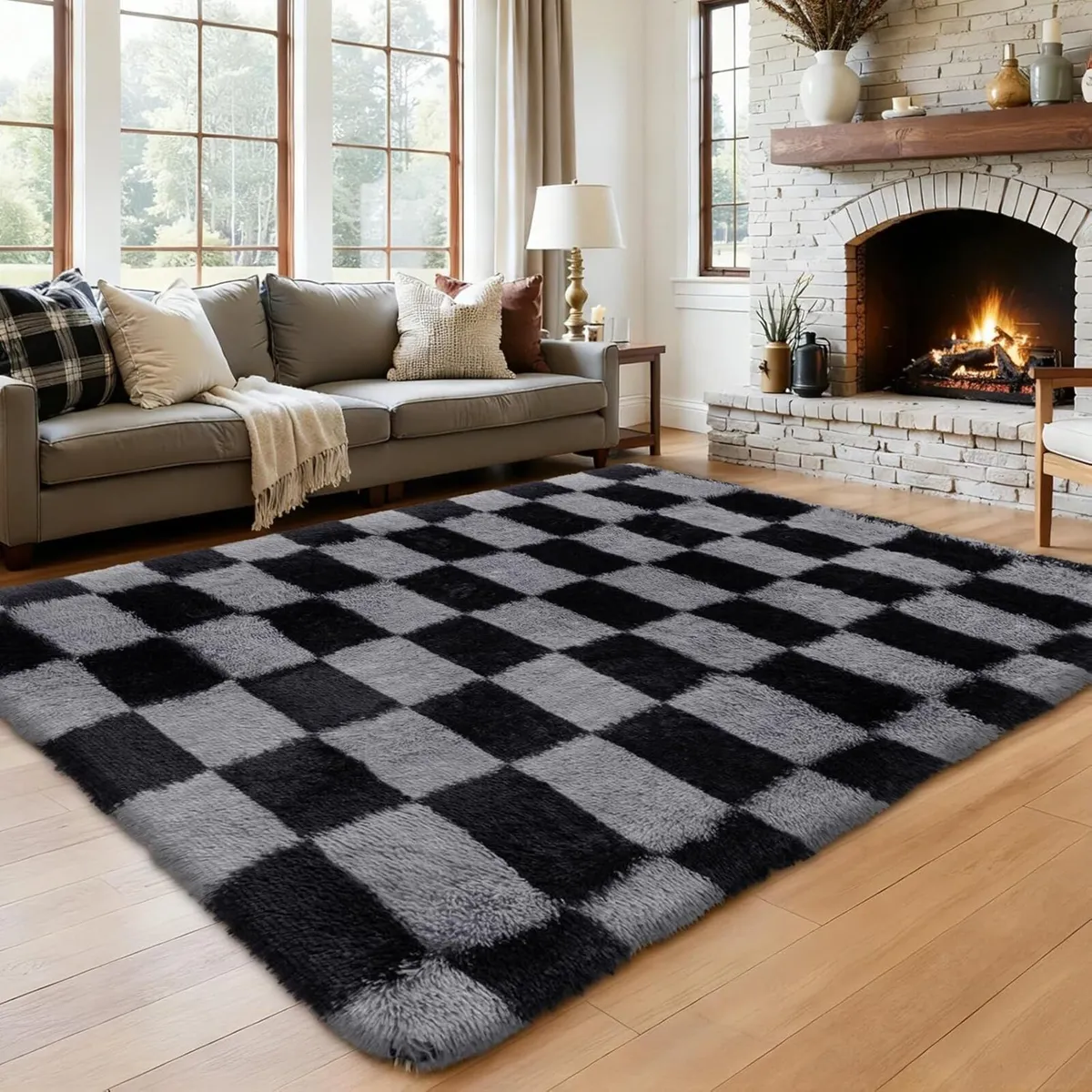 Rugs Living Room 200 cm x 300 Large Fluffy Shaggy - Image 1