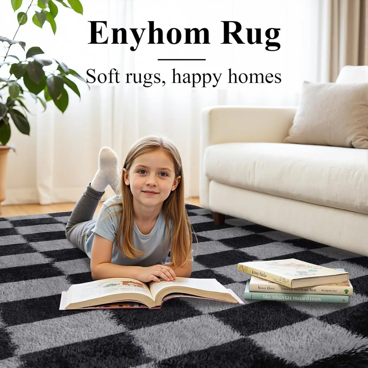 Rugs Living Room 200 cm x 300 Large Fluffy Shaggy - Image 2
