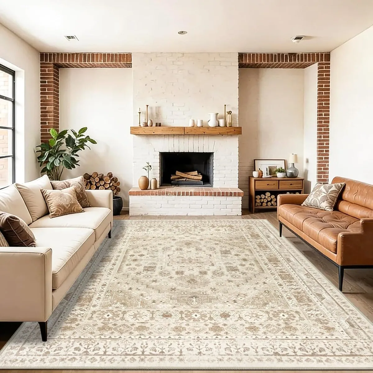 Washable Rugs Living Room 240x340cm Distressed - Image 1