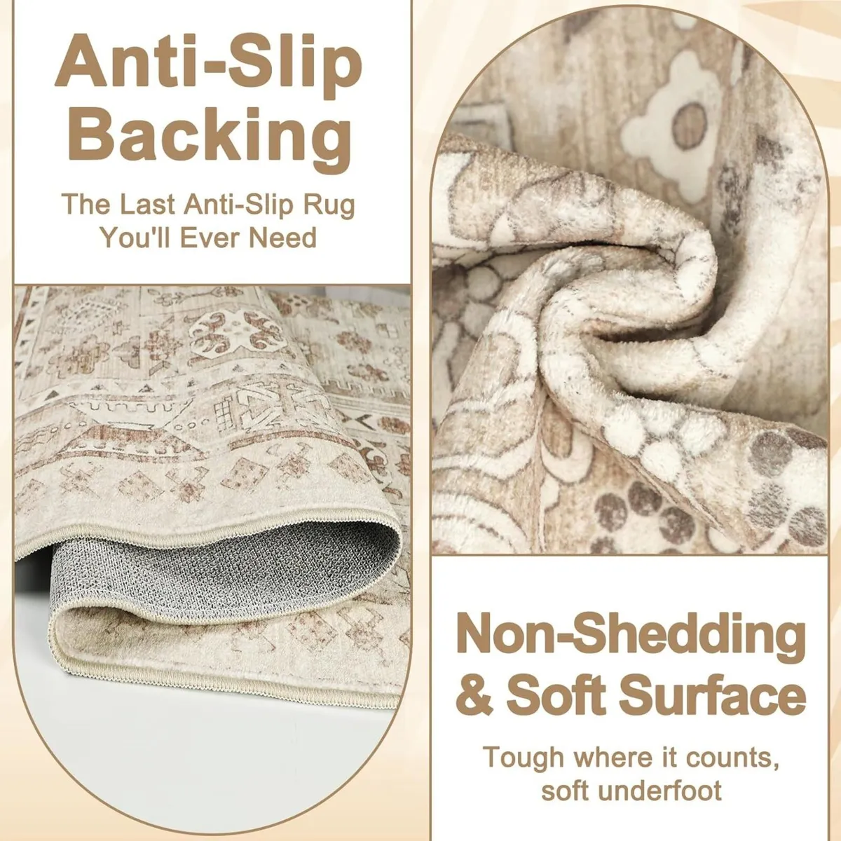 Washable Rugs Living Room 240x340cm Distressed - Image 3