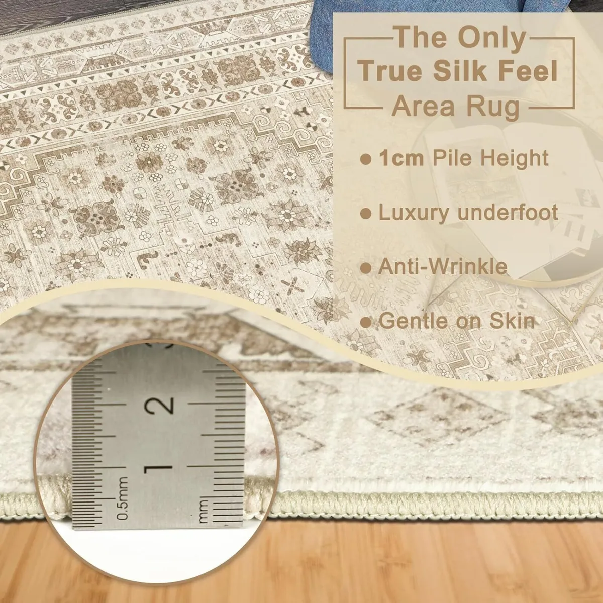 Washable Rugs Living Room 240x340cm Distressed - Image 4