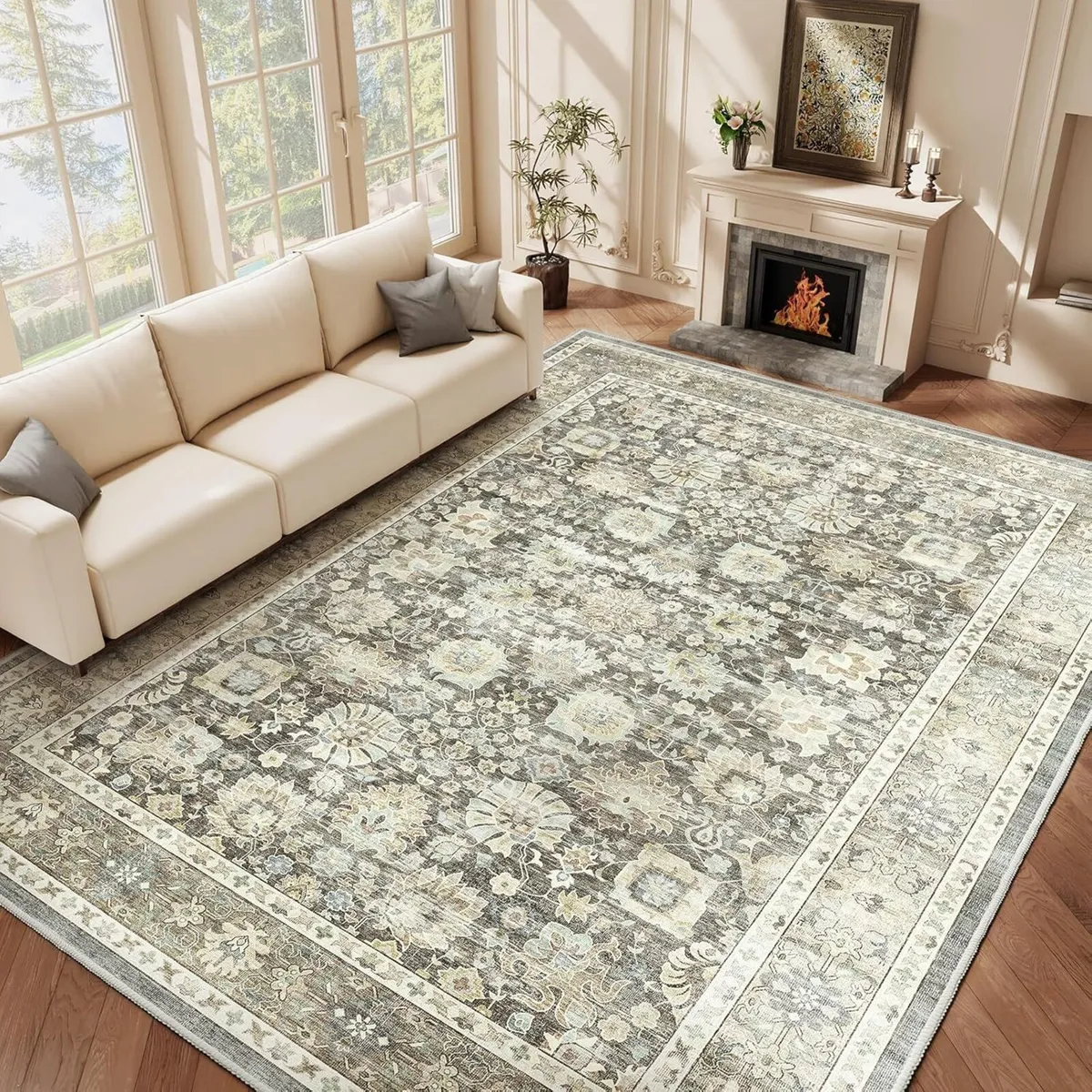 Vintage Area Rug for Living Room - Machine - Image 1