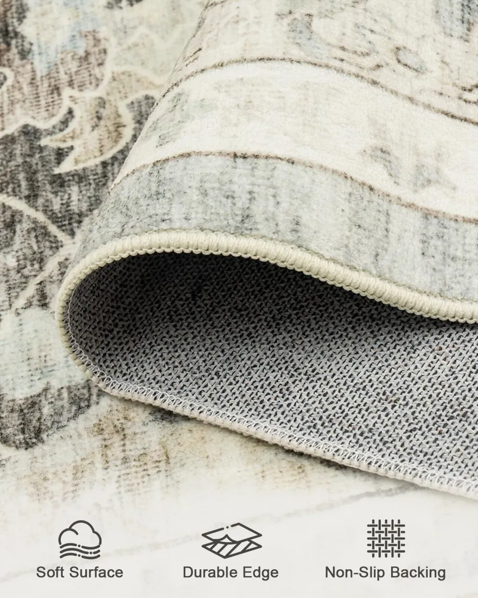 Vintage Area Rug for Living Room - Machine - Image 3