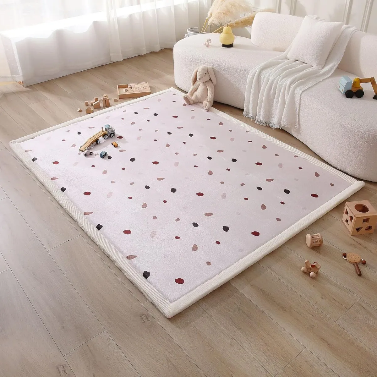 Premium Large Coral Velvet Baby Play Mat 200x150x2 - Image 1