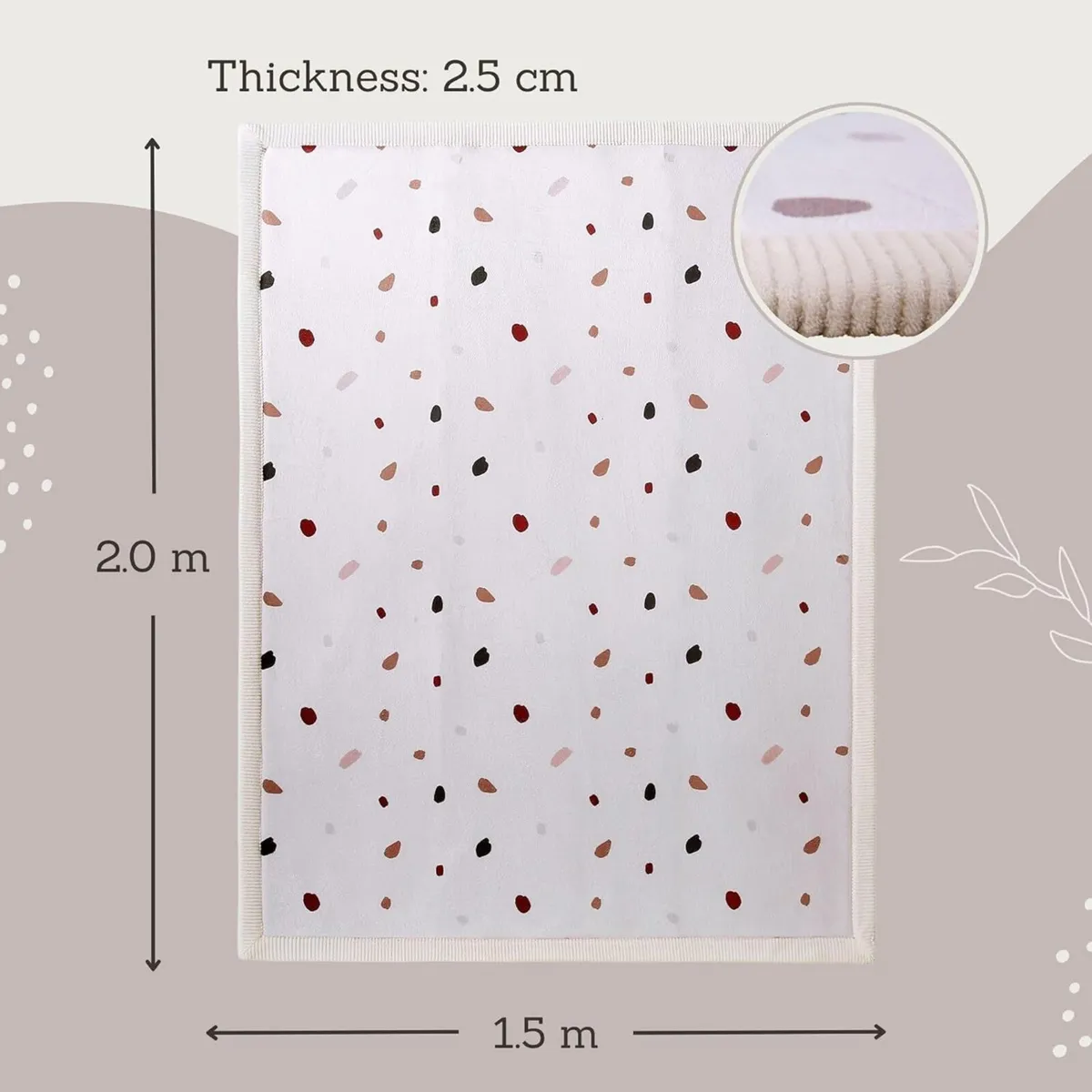 Premium Large Coral Velvet Baby Play Mat 200x150x2 - Image 2