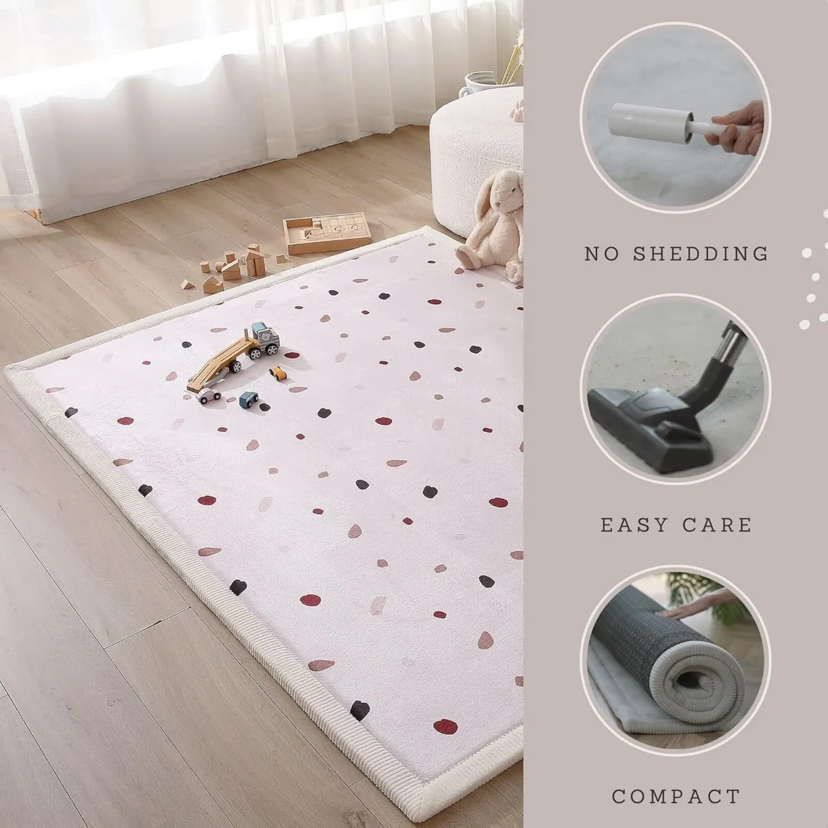 Premium Large Coral Velvet Baby Play Mat 200x150x2 - Image 4