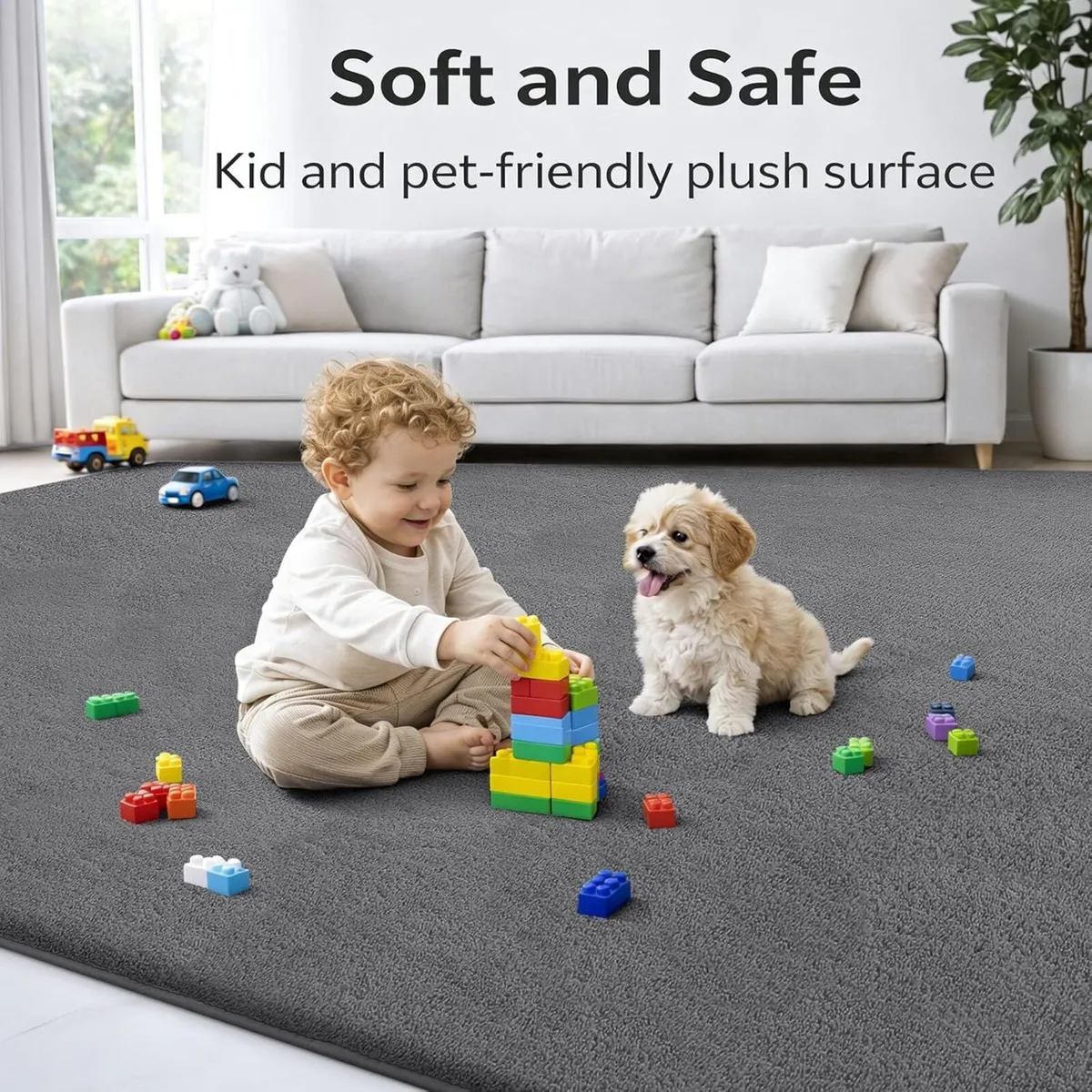 Modern Rugs Carpet Living Room Soft Shaggy - Image 2