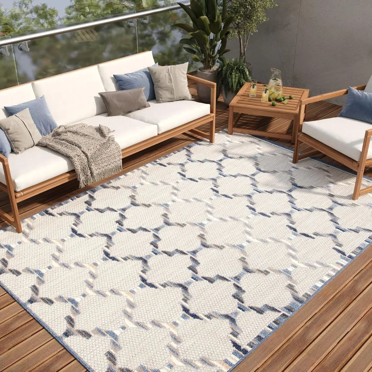 Patio Outdoor Indoor Area Rug Sisal Modern - Image 1