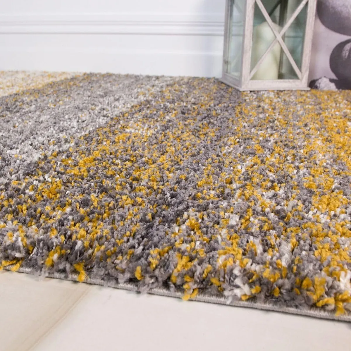 LargeThick Soft Fluffy Ochre Mustard Stripe - Image 2